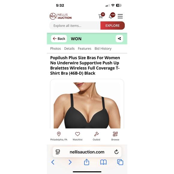 Popilush Black Wireless Comfort Everyday Lounge Bra New with Tags. 3XL - Picture 6 of 12